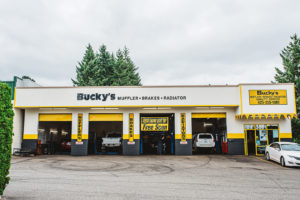 Car being repaired at Bucky's Renton Auto Repair