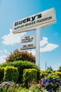 Bucky's Lakewood Auto repair location's billboard