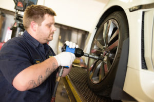 New tire installation at Bucky's Fife Auto Repair
